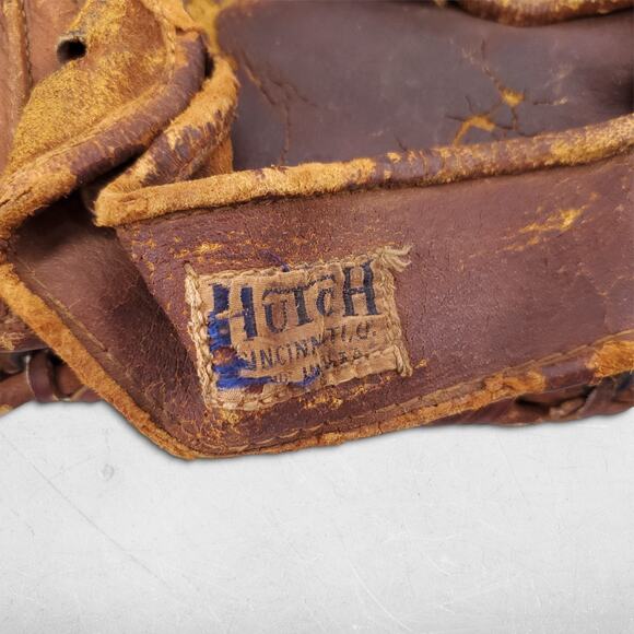 VTG 1940s Hutch #52 Ted Williams Split-Finger Baseball Glove, Hand-Tailored Pad - Picture 3 of 10